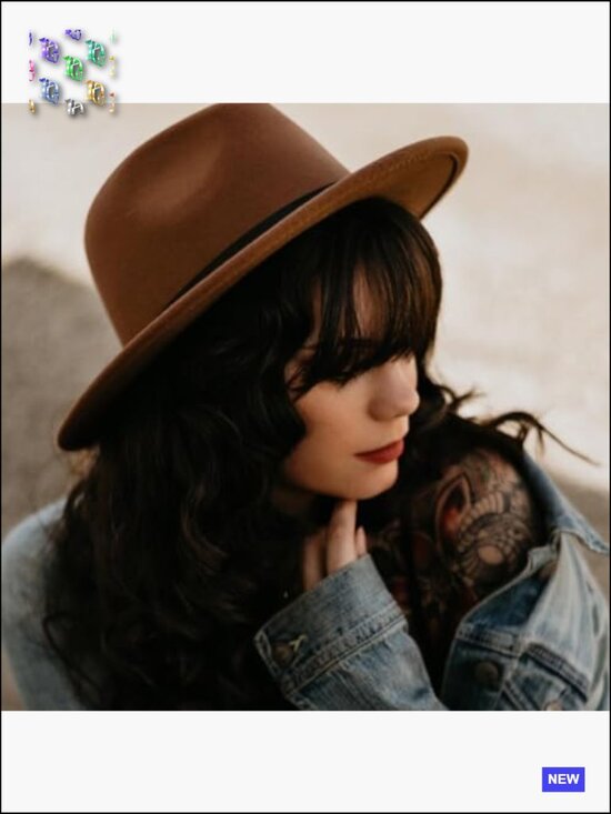 Classic Felt Fedora Hat Wide Brim Floppy Panama with Belt Buckle Unisex main image 6